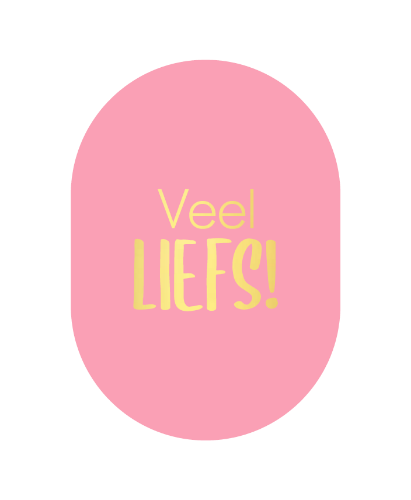 Luxe wenskaart ovaal - A6 - Veel liefs - Enkele kaart