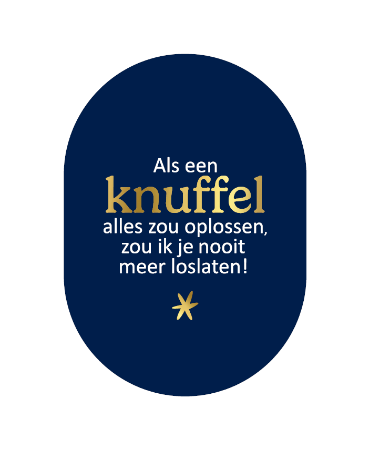 Luxe Wenskaart Ovaal A6 - als een knuffel alles zou oplossen (Blauw) - Enkele Kaart