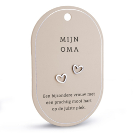Oorbellen - Hartjes - Zilver - Mijn oma