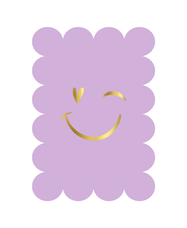 Luxe Wenskaart bubble A6 - Smiley (Paars) - Enkele Kaart