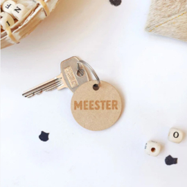 Houten sleutelhanger - Meester