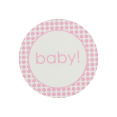 BABY rose 35mm- 10 stuks - Kado etiket