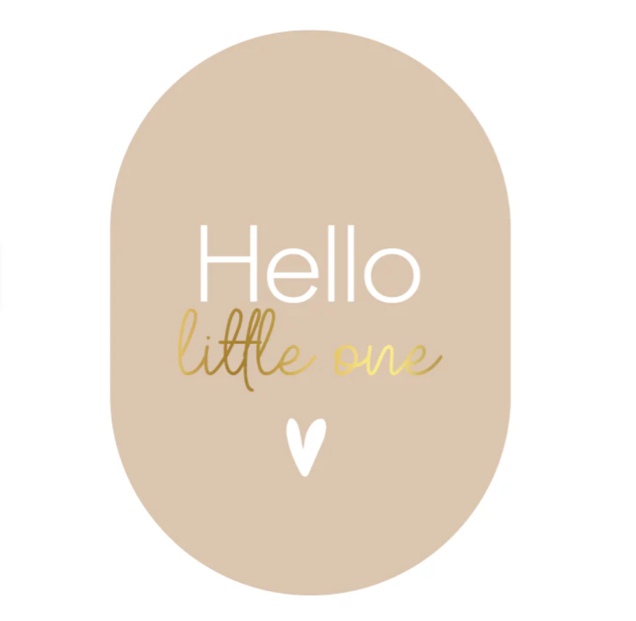 Luxe wenskaart ovaal - A6 - Hello little one - Enkele kaart
