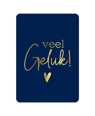 Luxe Wenskaarten A6 - Veel geluk + hart - Enkele kaart