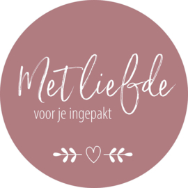 XL Cadeau- / Sluitstickers  Met Liefde ingepakt 65mm - 10 stuks