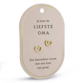 Oorbellen - Hartjes - Goud -  Liefste oma