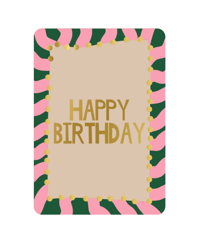 Luxe wenskaart - A6 - Happy birthday - Enkele kaart