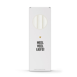 Dinerkaarsen - 3 Stuks - Heel veel liefs! - Iets liefs voor jou