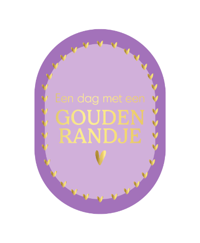Luxe wenskaart ovaal - A6 - Een dag met een gouden randje - Enkele Kaart