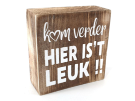 7669 - tekstblok 10x10cm kom verder natural - Pakketpost!