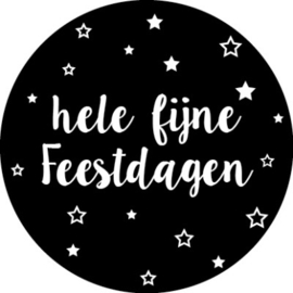 Hele fijne Feestdagen Zwart/wit - 10 stuks - Kado etiket