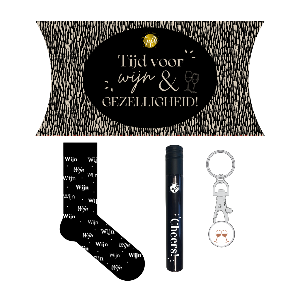 Cadeauset - Tijd voor wijn en gezelligheid - Pakketpost!