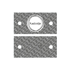 Kadolabel Kadootje rond - 7x3.5cm - dubbelzijdig zwart/wit - 5 stuks