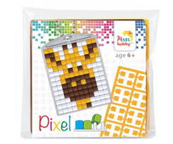23027 Pixel sleutelhanger set compleet - Giraffe
