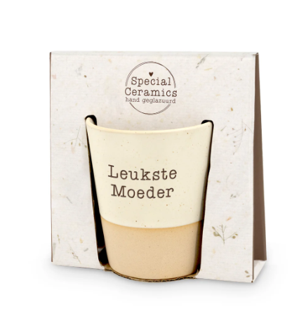 Mok - Crème - Leukste moeder - Pakketpost!
