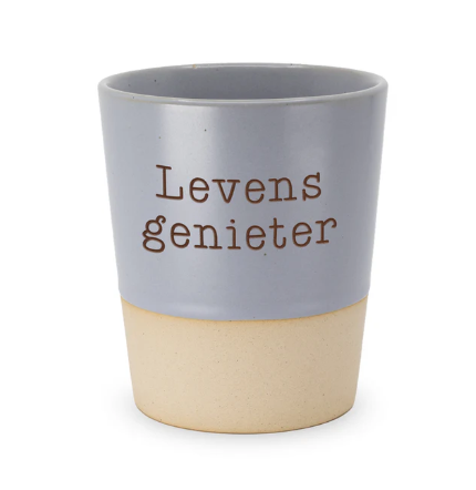 Mok - Blauw - Levensgenieter - Pakketpost!