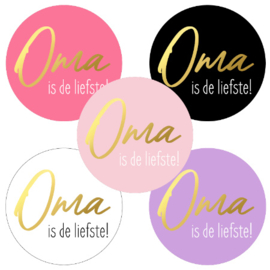 Stickers - Oma is de liefste - 40mm - 10 stuks