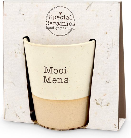 Mok - Crème - Mooi mens - Pakketpost!