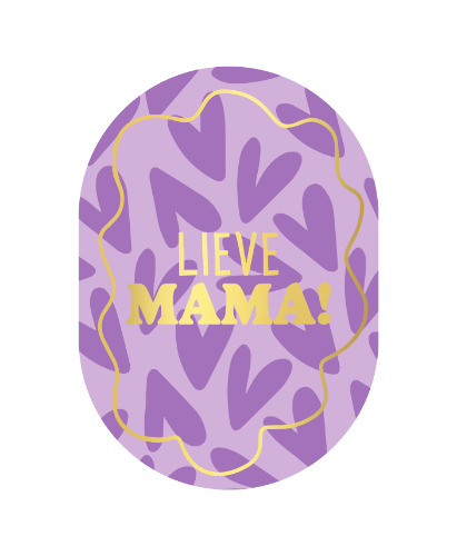 Luxe wenskaart ovaal -  A6 - Lieve mama! - Enkele kaart