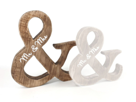 7686 - & teken mr. and mrs. 24x21cm natural - Pakketpost!