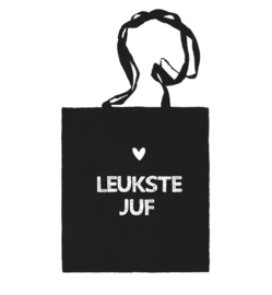 Katoenen tas - Zwart - Leukste juf