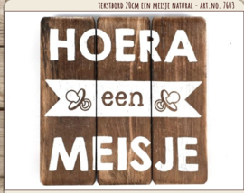 Houten tekstbord 20x20 - een Meisje