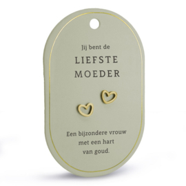 Oorbellen - Hartjes - Goud -  Liefste moeder
