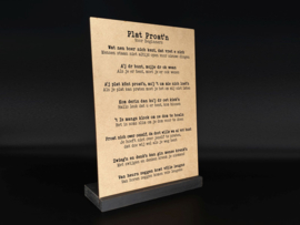 3027 - Tekst Bord In Standaard - Plat Proat'n - 30x21cm - Pakketpost!