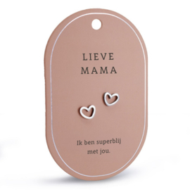 Oorbellen - Hartjes - Zilver - Lieve mama