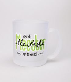 Mok frosted glas - Voor de allerbeste meester van de wereld - Pakketpost!