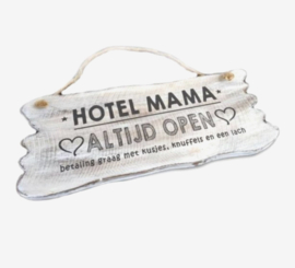 Tekstbord - Hotel mama - Wit - Woodart