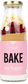Cakemix you bake me happy - Framboos & witte chocola - 350 gram - Pakketpost!