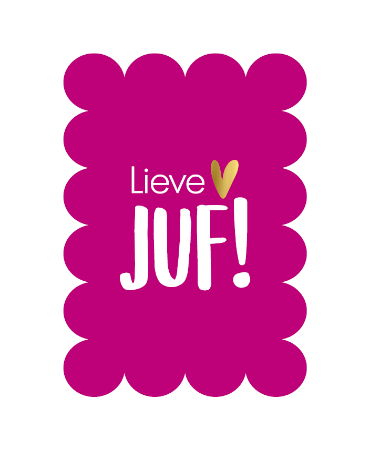 Luxe Wenskaart bubble A6 - Lieve juf + hart - Enkele kaart
