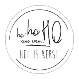 Ho ho Ho het is kerst wit/zwart - 10 stuks - Kado etiket