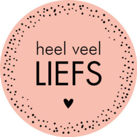 Heel veel liefs 35mm Rose/zwart  - 10 stuks - Kado etiket