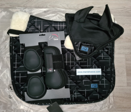 Luxe voordeel set Port royal zwart beschermers Pony!