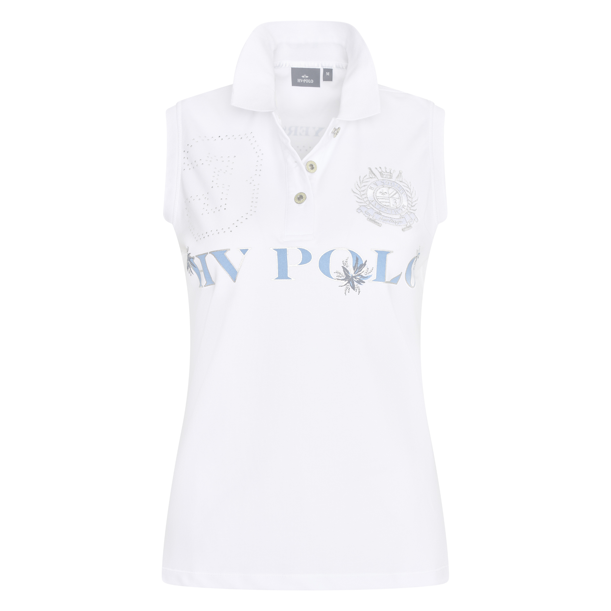 Poloshirt mouwloos Favouritas Palms- Wit
