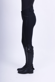 Riding breeches IRHEl Capone high waist winterwarm FullGrip- Zwart