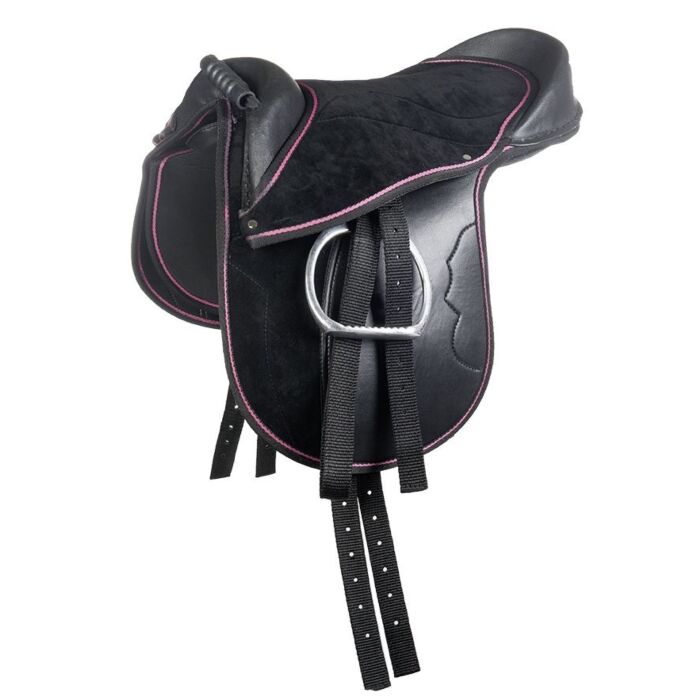 Shetty zadel -Funny Horses-Zwart-Roze