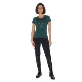 T-shirt -Amalfi Horse Head-Donkergroen