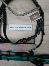 Hoofdstel IRHRainbow- turquoise teugel