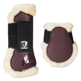 PVC BEENBESCHERMERS MET BONT, SET VAN 4-Bordeaux