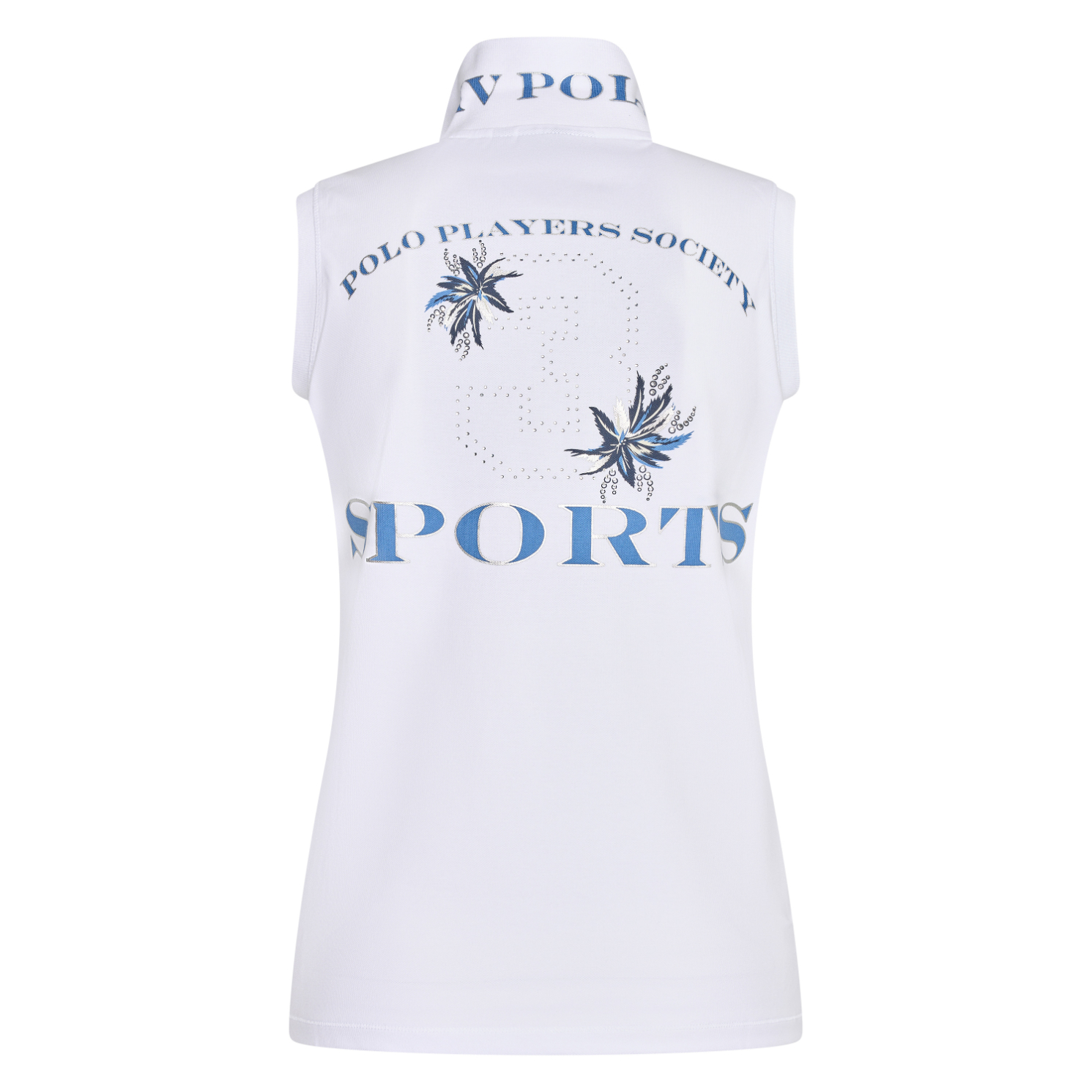 Poloshirt mouwloos Favouritas Palms- Wit