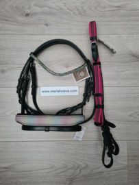 Hoofdstel IRHRainbow- Roze teugel