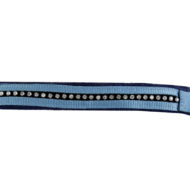Halster + touw -Crystal- zacht onderlegd- Petrol/Navy