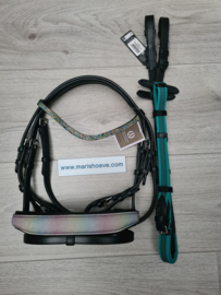 Hoofdstel IRHRainbow- turquoise teugel