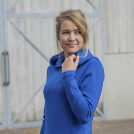 EQUESTRIAN PRO EMBOSSED HOODIE POLYGIENE- Blauw