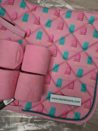 Zadeldek -Napels-Roze Aqua GRATIS BANDAGE