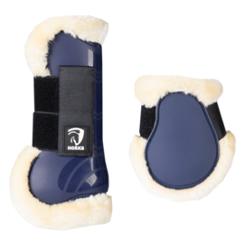 PVC BEENBESCHERMERS MET BONT, SET VAN 4-Blauw