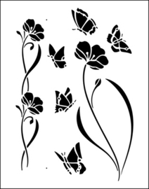 Sjabloon Vlinders en Bloemen